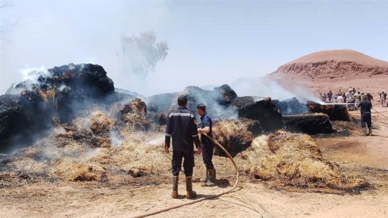 حريق باحد شون القمح