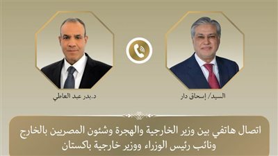 وزير الخارجية والهجرة يُجري اتصالًا هاتفيًا مع نائب رئيس الوزراء ووزير خارجية باكستان