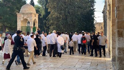 عشرات المستوطنين يقتحمون باحات المسجد الأقصى تحت حماية شرطة الاحتلال