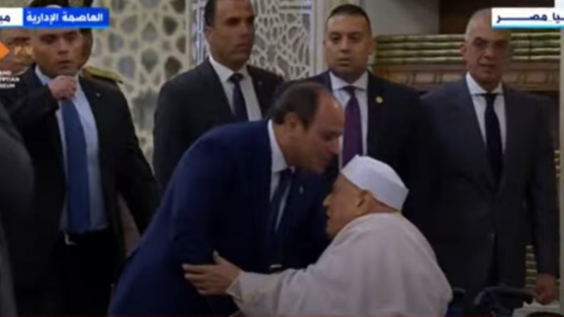 الرئيس السيسي يصافح