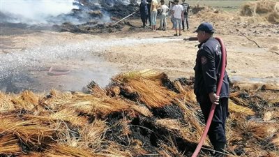 بالصور.. محافظ الغربية: السيطرة على حريق شونة كتان بزفتى