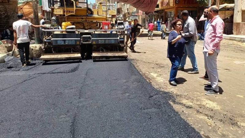 رصف الشوارع بالمنيا