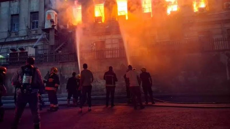 جانب من حريق سنترال