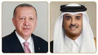 أمير قطر يتلقى اتصالًا هاتفيًا من الرئيس التركي