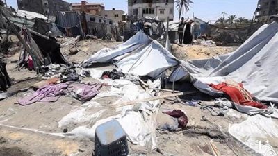 6 شهداء في قصف الاحتلال خيمة نازحين بمواصي خان يونس