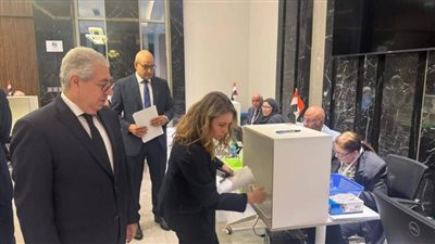 توافد الناخبين أمام السفارة المصرية بالكويت للإداء بأصواتهم في انتخابات 