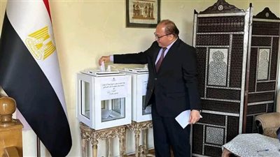  توافد المصريين على لجان الاقتراع في أذربيجان للتصويت في انتخابات مجلس الشيوخ 