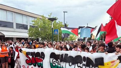 مظاهرة مؤيدة لغزة على هامش مهرجان سينمائي