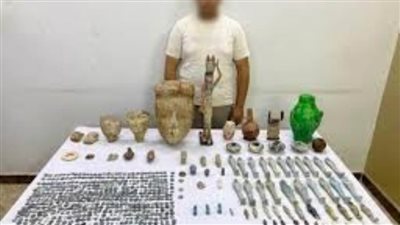 عاجل.. ضبط شخص بالمنيا لحيازته 577 قطعة أثرية