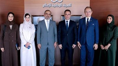 وفد إماراتي برئاسة جمال الكعبي يزور استديو نجيب محفوظ بماسبيرو