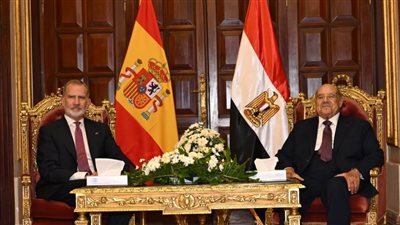 رئيس مجلس الشيوخ يستقبل ملك إسبانيا والوفد المرافق له