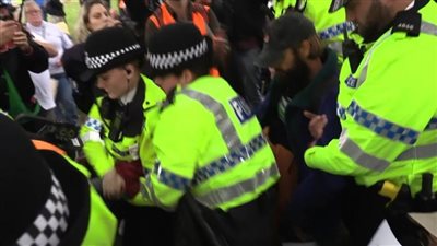 الشرطة البريطانية تعتقل ما يقرب من 500 متظاهر مؤيد لفلسطين