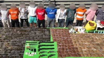 ضبط بؤر إجرامية من جالبي ومتجري المواد المخدرة والأسلحة النارية بنطاق عدد من المحافظات