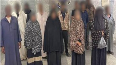 ضبط 14 متهمًا و5 سيدات لقيامهم باستغلال الأطفال في أعمال التسول واستجداء المارة