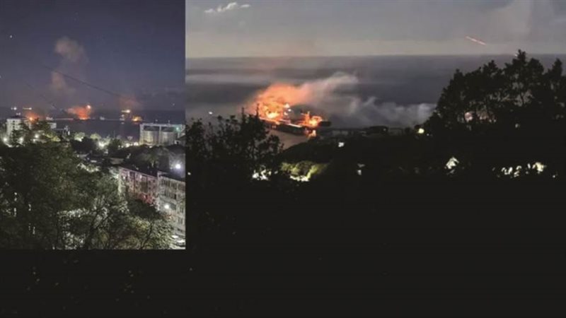 حريق في ميناء توابسي