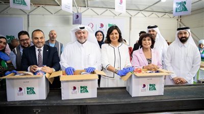 تعاون مصري قطري في تعبئة السلال الغذائية لأهالينا في غزة