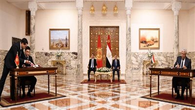 الرئيس السيسي ورئيس قيرغيزستان يشهدان التوقيع على عدد من الاتفاقيات بين البلدين
