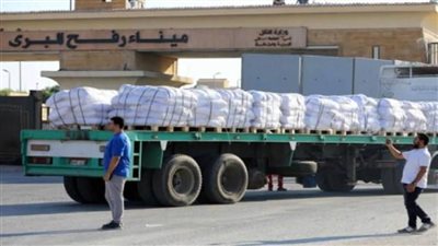 قافلة «زاد العزة» الـ 71 تدخل إلى الفلسطينيين بقطاع غزة