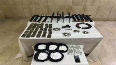 ضبط بؤرة إجرامية لتجارة المخدرات والأسلحة النارية بنطاق عدد من محافظات 
