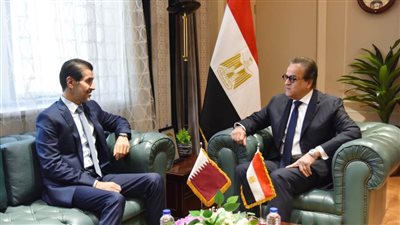 وزير الصحة يستقبل سفير قطر لبحث تعزيز التعاون الصحي المشترك