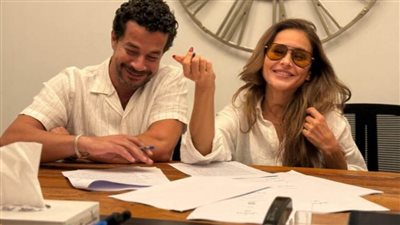 كواليس انتهاء نيللي كريم وشريف سلامة من تحضيرات مسلسل 