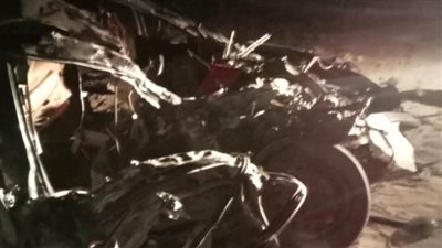 مصرع 4 أشخاص من أسرة واحدة في حادث بالطريق الصحراوي الشرقي أمام سمالوط