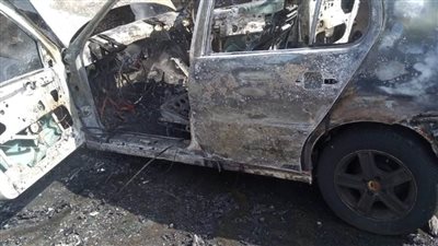 حريق هائل يلتهم سيارة ملاكي بالدقهلية 