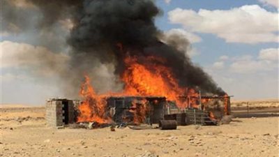 القوات المسلحة تدمر مخزنين لتصنيع السلاح و5 عربات دفع رباعى بسيناء