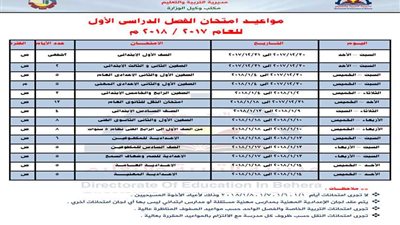 بوابة روزاليوسف تنفرد بنشر مواعيد امتحانات الفصل الدراسي الأول بالبحيرة‎