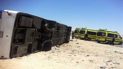 الصحة : إصابة 29 مواطنا فى حادث انقلاب أتوبيس بالقليوبية