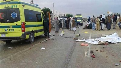 الصحة : إصابة 22 مواطناً بحادث تصادم عدة سيارات بالطريق الدولى الساحلى بكفر الشيخ