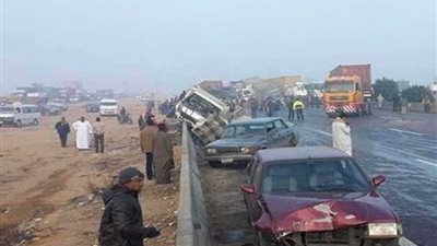 وفاة 4 وإصابة 39 بحادث تصادم بطريق القاهرة الإسكندرية الصحراوي
