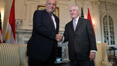 شكري يستعرض مع نظيره الأمريكي احتمالات إعلان القدس عاصمة لإسرائيل