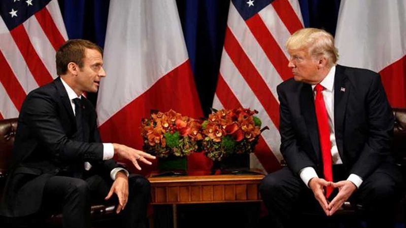 ترامب يبحث مع ماكرون