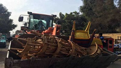 الشرطة تنفذ حملة لإزالة 638 حالة إشغال جنوب بنى سويف