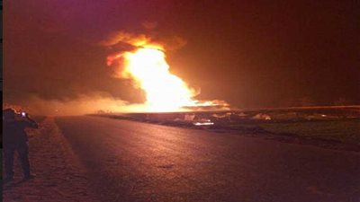 العناية الإلهية تنقذ قرية منشأة الحج من كارثة حريق خط بترول‎