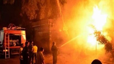 البحيرة..السيطرة على حريق مخزن مازوت فى مصنع طوب