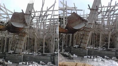 انهيار عقار تحت الإنشاء وإصابة 3 أشخاص بكفر الدوار