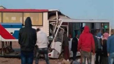 الصحة : وفاة مواطن وإصابة 31 آخرين فى تصادم اتوبيسين بجنوب سيناء