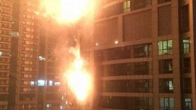 اندلاع حريق ببرج ترامب بنيويورك (فيديو)