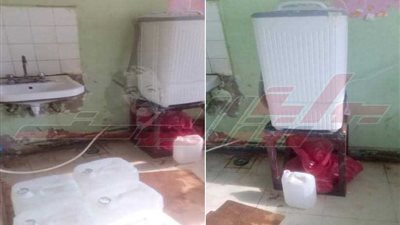 بالصور.. مستشقى ديرب نجم يستخدم غسالة ملابس بديلا عن كبسولات الغسيل الكلوي