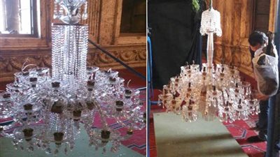 الآثار: ترميم وصيانة النجف الأثري بمسجد محمد علي بالقلعة