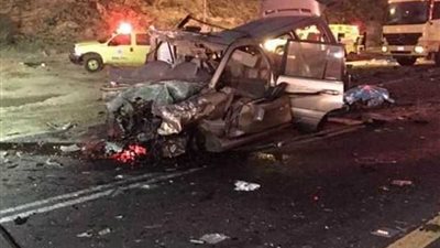 مصرع 6 وإصابة 2 في حادث تصادم واشتعال النيران فى عدة سيارات