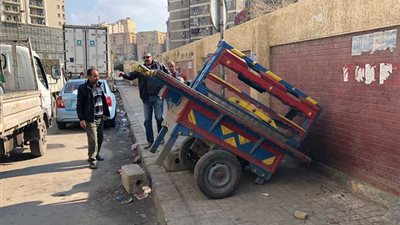 حملات إزالة لإشغالات الطريق والكافيهات بسموحة والمحمودية (صور)