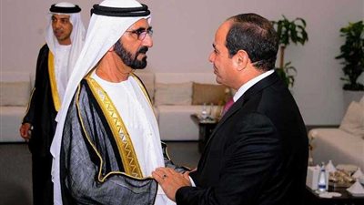 السيسى وبن راشد يؤكدان دعم جهود التوصل لحلول سياسية لأزمات المنطقة