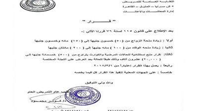 نقيب التمريض: 27 مليون جنيه سنويًا بقيمة المعاشات والإعانات للأعضاء