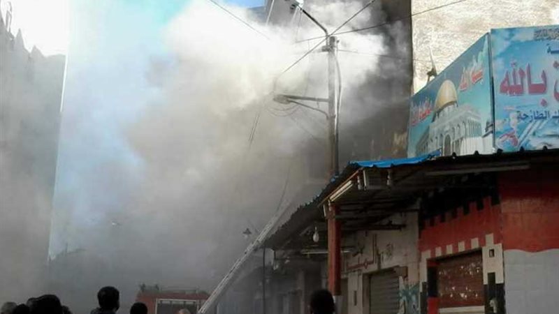 حريق هائل بمبنى تابع