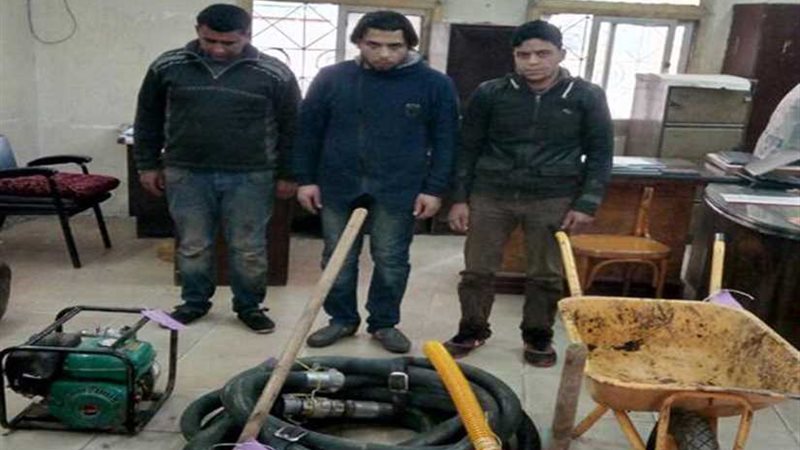 ضبط لصوص خطوط المواد