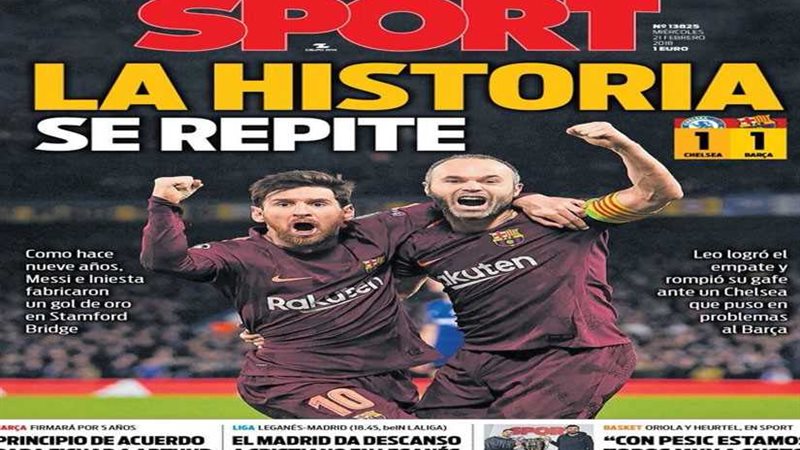 ميسى يتصدر عناوين