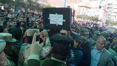 تشييع جثمان الملازم أول محمد لاشين بكفر الزيات